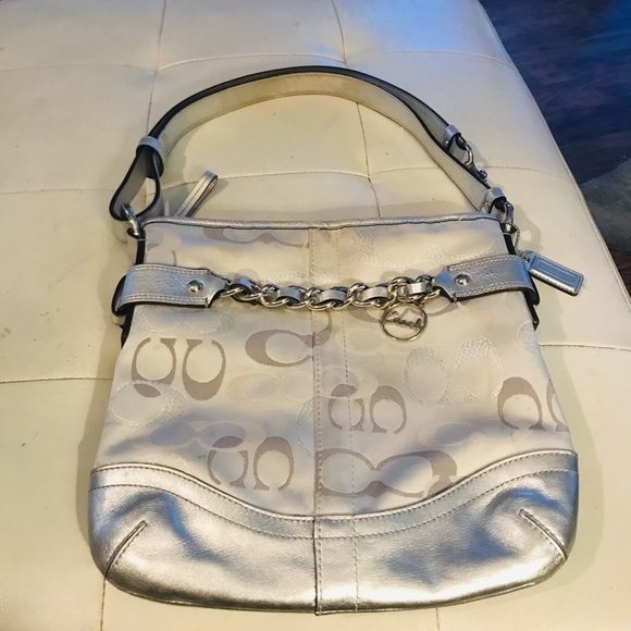 Coach Silver Adjustable Crossbody/Shoulder Coach Bag - Picture 1 of 8